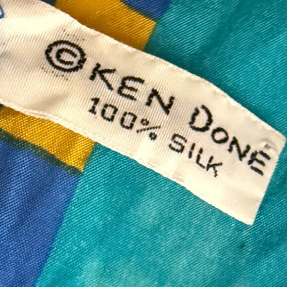 Ken Done 100% Silk Scarf 29" approx. Square Multicolor VIntage - Picture 2 of 10